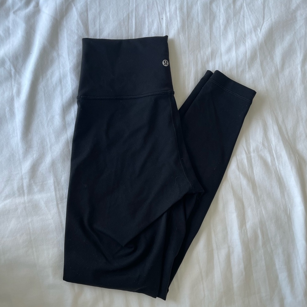 EUC Lululemon Wunder Under High-Rise Tight Leggings 28” Black 8 Full-On Luon